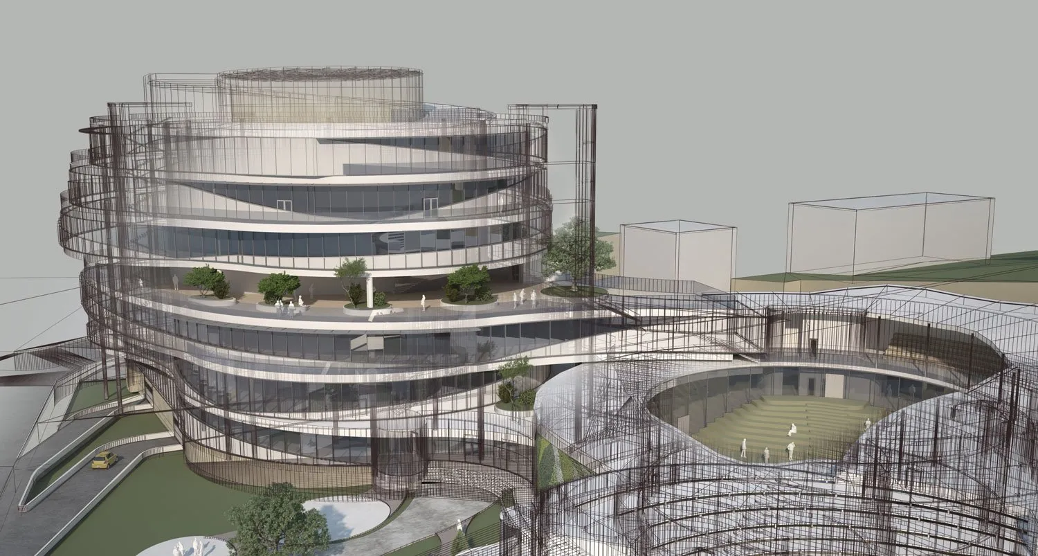 Cantiere edile con struttura in costruzione